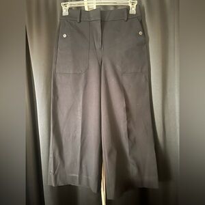 J. Crew Black Wide-Leg Cropped Pants